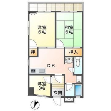 花園ハイツ(3DK/3階)の間取り写真