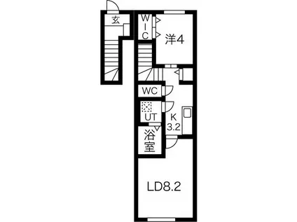 JR東北本線 北上駅 徒歩43分 2階建 築3年(1LDK/2階)の間取り写真