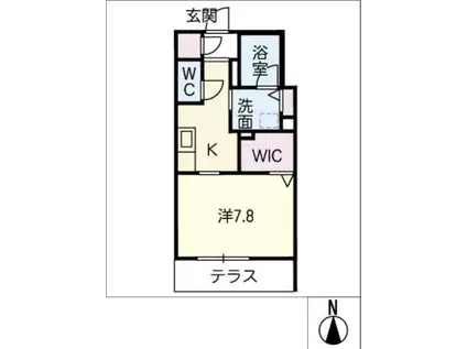 シャーメゾンガーデンズ ロウクワット(1K/1階)の間取り写真