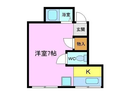 ブリリア宝(1K/2階)の間取り写真