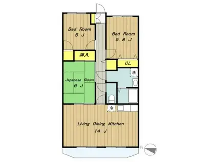 SAYSHELL セイシェル(3LDK/3階)の間取り写真