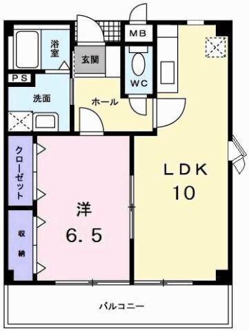 レジデンス・ノンノサン(1LDK/2階)の間取り写真