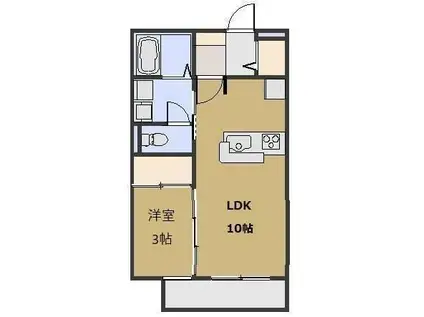 フラッツァらくだ坂(1LDK/2階)の間取り写真