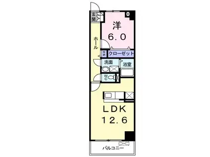 プラシード・アルバ(1LDK/5階)の間取り写真