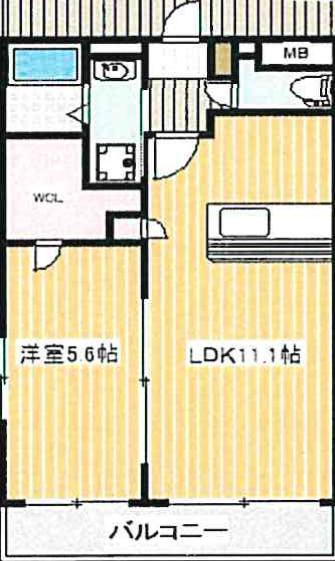 ソフィア21合川(1LDK/1階)の間取り写真