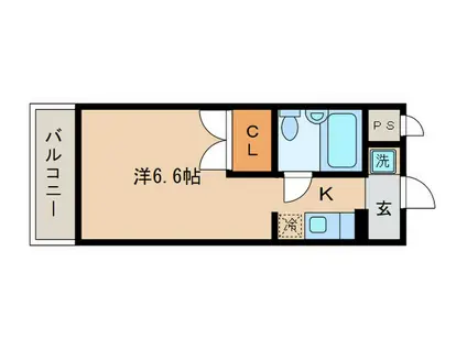 GLOBALM&S(1K/2階)の間取り写真