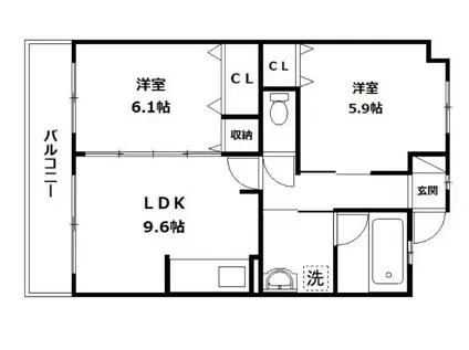 ETERNO(2LDK/1階)の間取り写真
