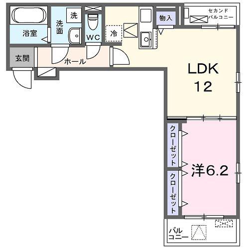 ブルックIII(1LDK/1階)の間取り写真
