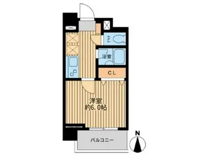 ジョイシティ住吉(1K/6階)の間取り写真