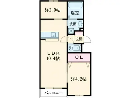 LIFEFIELDみやま(1SLDK/2階)の間取り写真