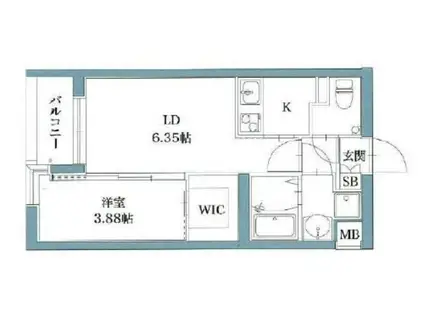 SUNNY CREST NISHIJIN(1LDK/3階)の間取り写真