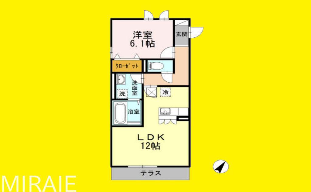 アルカディア湘南(1LDK/1階)の間取り写真