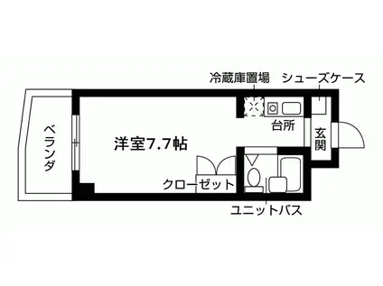 ディアコート上社(1K/2階)の間取り写真