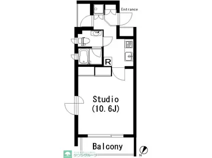 ラティエラ乃木坂(1K/3階)の間取り写真