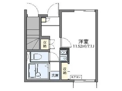 レオネクストセラン高石III(1K/1階)の間取り写真