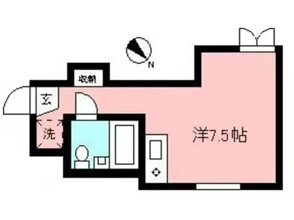 アゼリア浜田山(ワンルーム/1階)の間取り写真