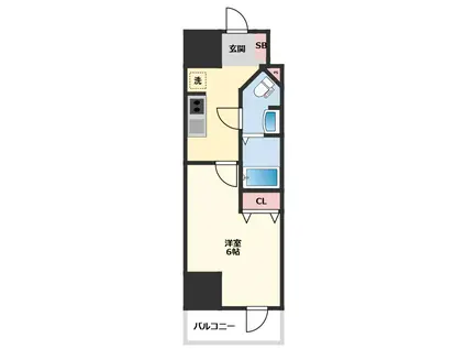 ALIVIS船橋イースト(1K/4階)の間取り写真