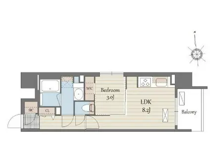 S-RESIDENCE天満橋AR(1LDK/5階)の間取り写真