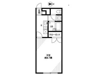 プレジールエイトガロン(1K/1階)の間取り写真