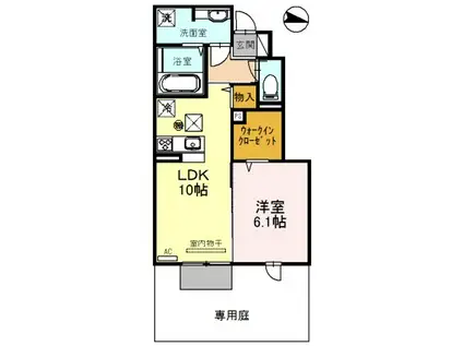 エクレール福井(1LDK/1階)の間取り写真