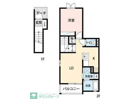 プロムナ-ド貝塚公園Ⅱ(1LDK/2階)の間取り写真