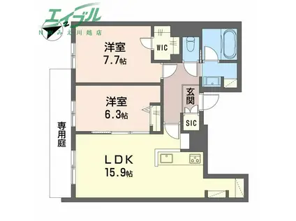 シャーメゾンウィンクス(2LDK/1階)の間取り写真