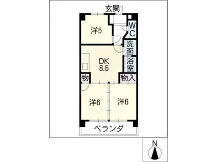 谷口第二ビル(3DK/2階)の間取り写真