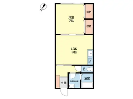 メゾン・オーク(1LDK/1階)の間取り写真