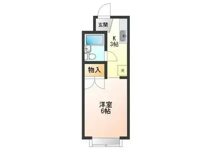 プラムハウス(1K/2階)の間取り写真