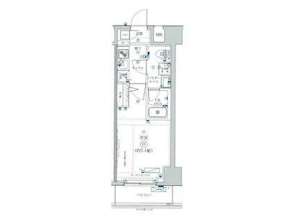 スプレスター綾瀬(1K/2階)の間取り写真