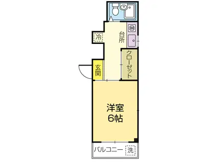 第一信美コーポ(1K/3階)の間取り写真