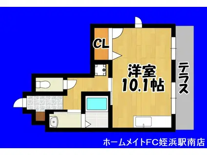 シャーメゾンK2(ワンルーム/1階)の間取り写真