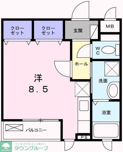 ルミエール(ワンルーム/2階)の間取り写真