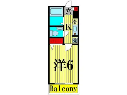 カーサエスペランサ(1K/1階)の間取り写真