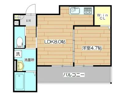 高槻市赤大路共同(1LDK/3階)の間取り写真