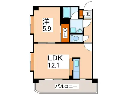 レジデンスカメリアII(1LDK/3階)の間取り写真