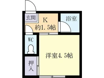 春日スカイハイツ(1K/2階)の間取り写真