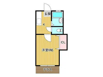 大栄ハイツ(1K/1階)の間取り写真