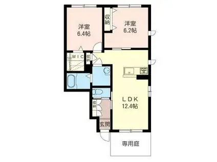 OR COMFORT II(2LDK/1階)の間取り写真