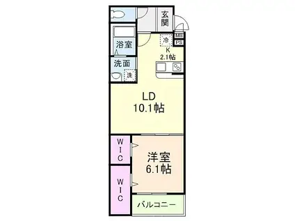 ウィステリアテラスWISTERIA TERRACE(1LDK/2階)の間取り写真