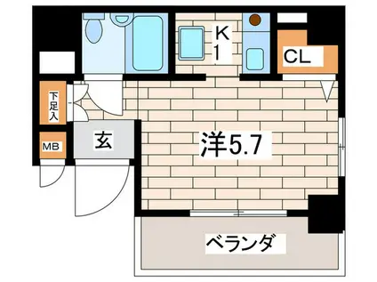 ヴァンハウス吉野町(1K/5階)の間取り写真