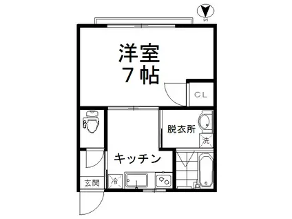 富士見荘(1K/2階)の間取り写真