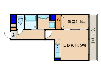 グレース桂川(1LDK/3階)の間取り写真