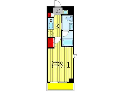 REVE(1K/6階)の間取り写真