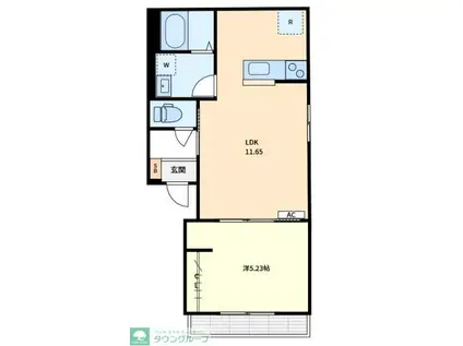 MINE(1LDK/1階)の間取り写真