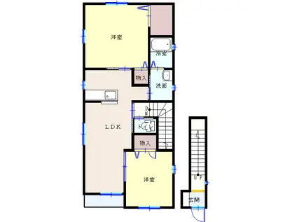ごとくハイツC(2LDK/2階)の間取り写真