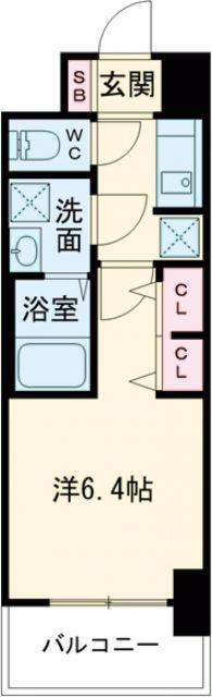 S-RESIDENCE堺ALTKLAS(1K/2階)の間取り写真