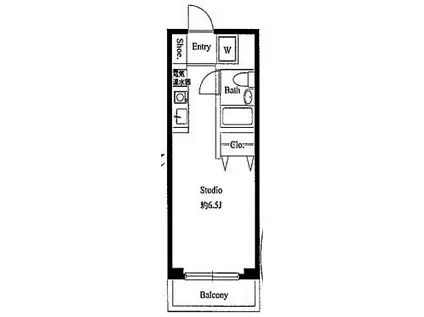 クレセントコート柏B(ワンルーム/3階)の間取り写真