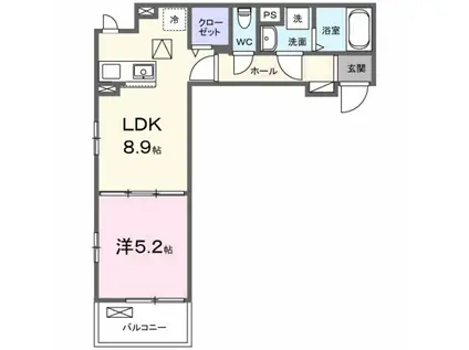 JADA HOUSE桜井(1LDK/1階)の間取り写真