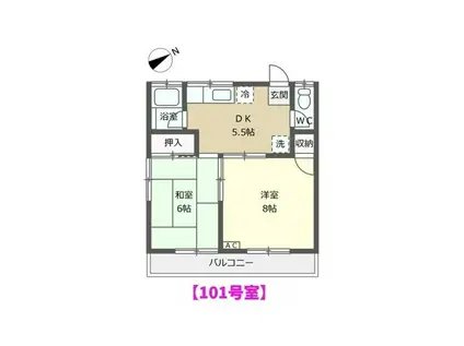 リヴェールS(2DK/1階)の間取り写真